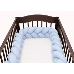 Braided Crib Bumper, 240 cm, Blue, Mc Ana