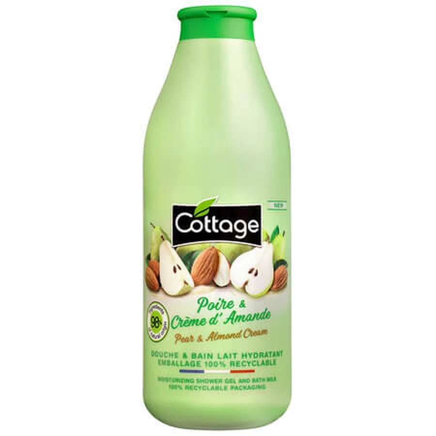 Gel de ducha y leche de baño, pera y almendra, 750 ml, Cottage