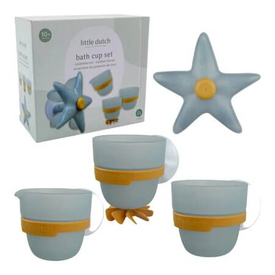 Lot de jouets de bain « Étoiles de mer », bleu, à partir de 10 mois, Little Dutch