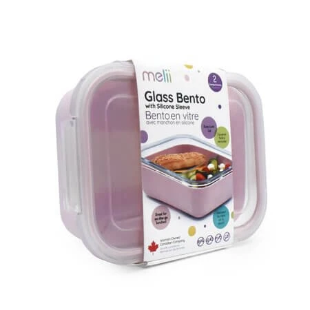Glass container with non-slip sleeve, Pink, Melii