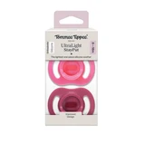 UltraLight Orthodontic Pacifiers, Pink/Purple, 6–18 Months, 2-Pack, Tommee Tippee