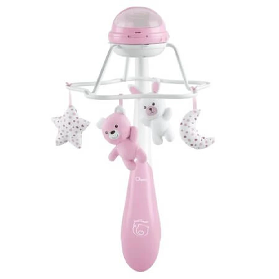 Carrousel musical 3-en-1 avec projecteur, arc-en-ciel, rose, à partir de 0 mois, Chicco