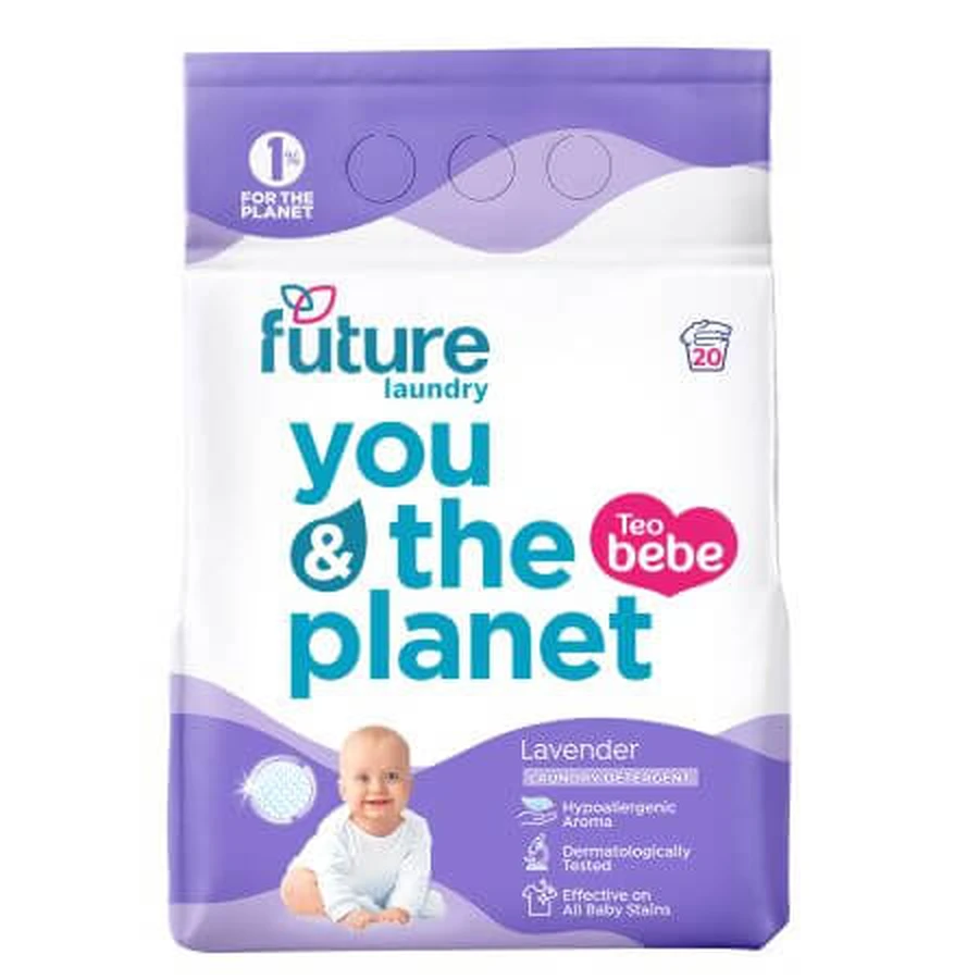 Lessive en poudre pour bébés, lavande, 1,5 kg, Future