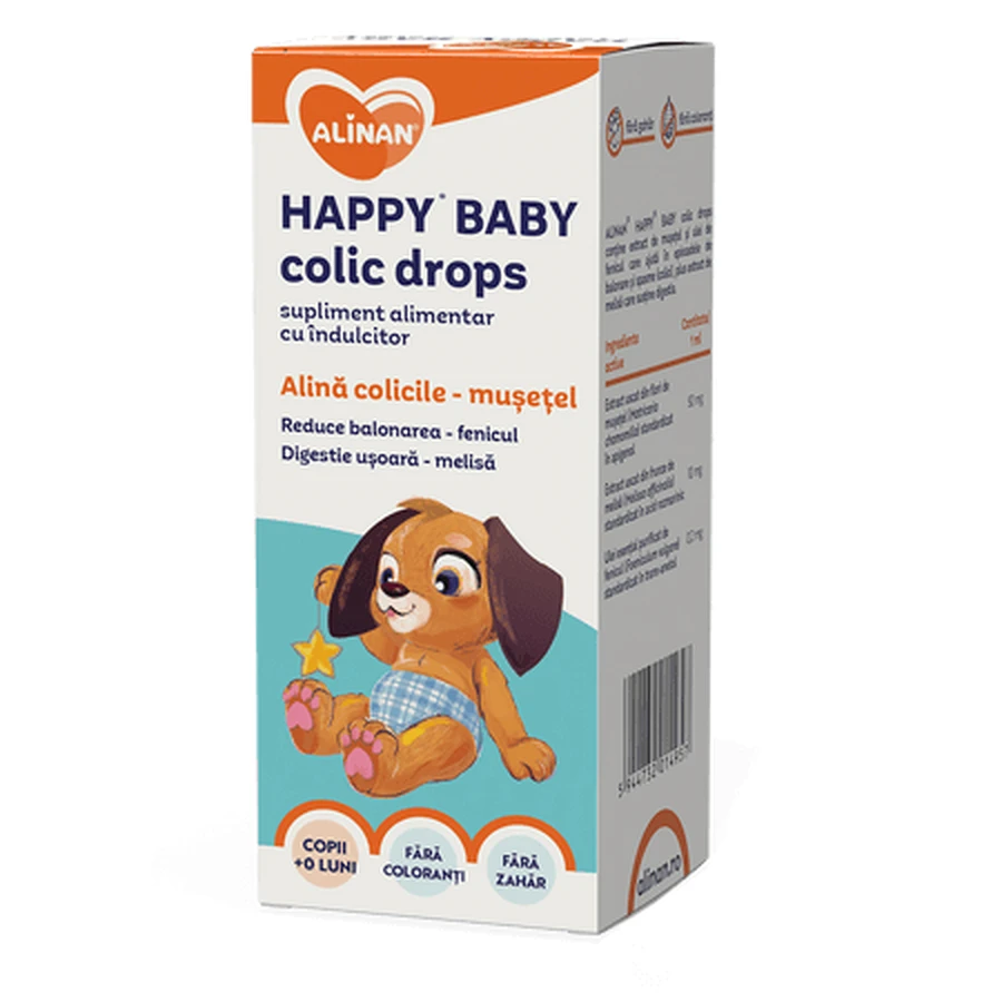 Happy Baby Alinan Colic Drops, +0 months, 50 ml, Fiterman Pharma