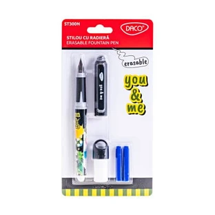 You & Me Pen with Eraser, Black, Daco