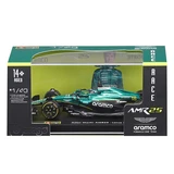 Aston Martin Formel-1-Modellauto, Maßstab 1:43, Lance Stroll mit Helm, ab 14 Jahren, Bburago