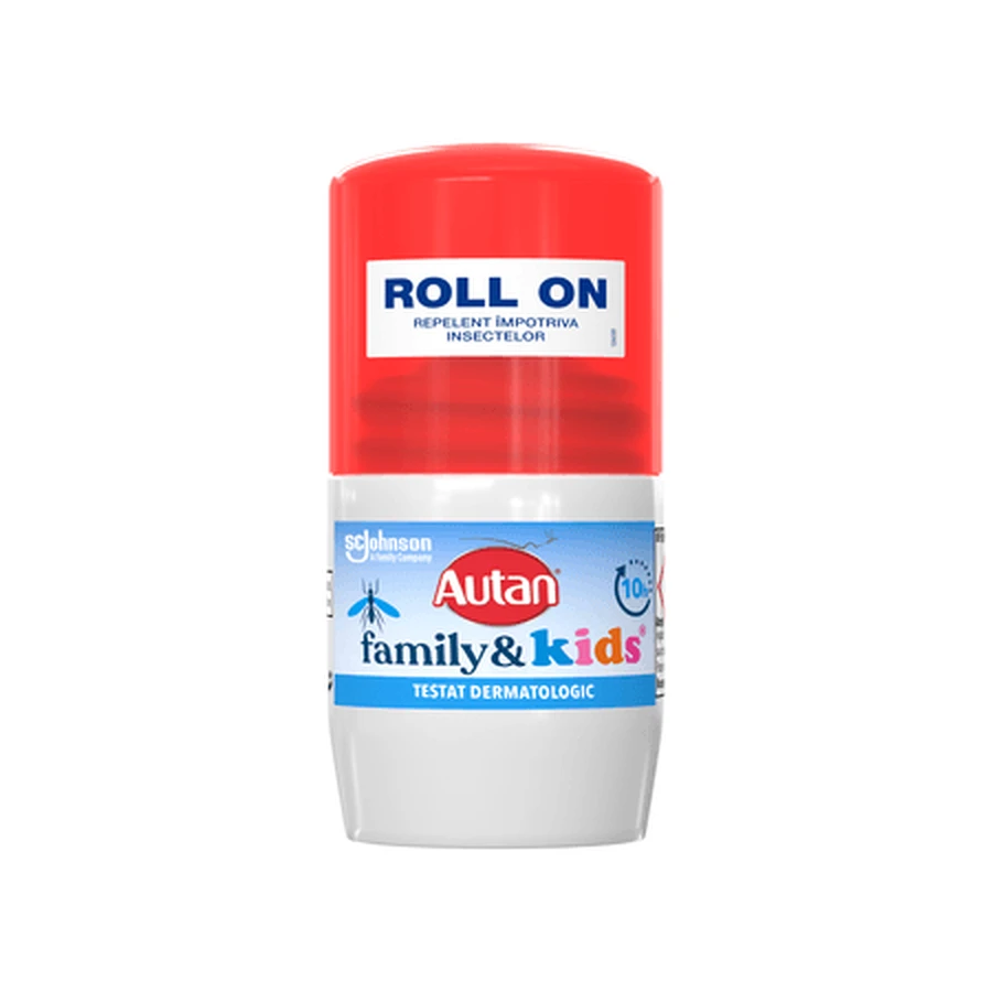 Loción repelente de insectos en roll-on para toda la familia y los niños, 50 ml, Autan