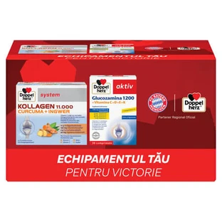 Kollagen 11000 Turmeric + Ginger and Glucosamine 1200 Pack, 30 vials + 30 tablets, Doppelherz