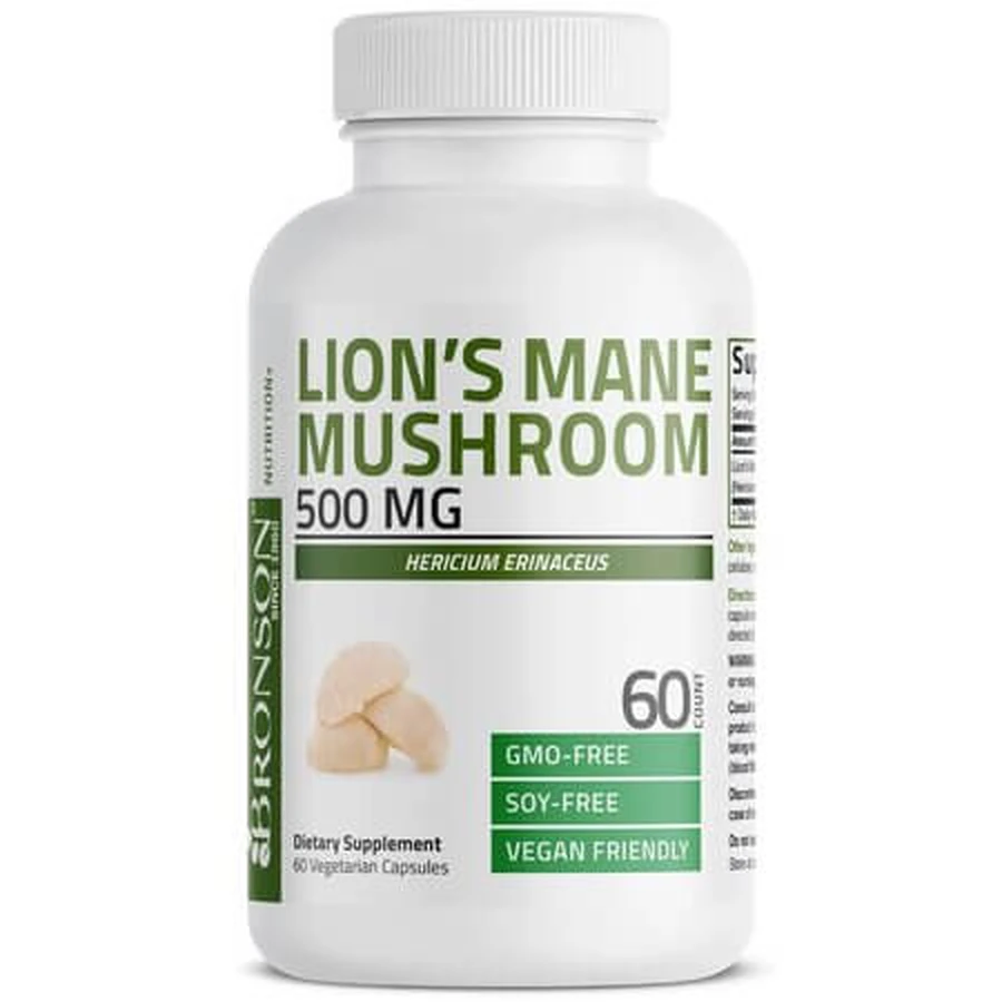 Ciuperca Coama Leului, 500 mg, 60 capsule, Bronson