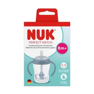 Perfect Match Transition Cup with Handles and Straw, Blue, 8 months+, 150 ml, Nuk