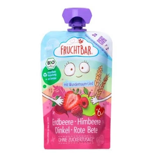 Purée bio de fraises, framboises et betteraves, à partir de 6 mois, 100 g, Fruchtbar