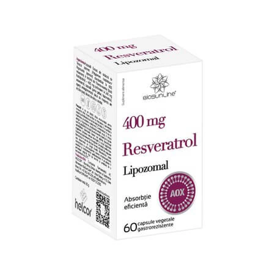 Liposomaal resveratrol, 400 mg, 60 capsules, Biosunline
