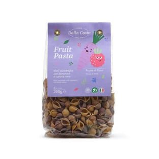 Pasta «Mini Conchiglie» con frambuesas y zanahorias negras, 250 g, Dalla Costa