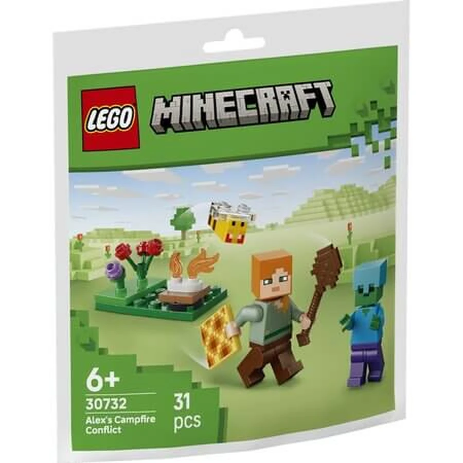 Conflit au feu de camp d'Alex, à partir de 6 ans, 30732, 31 pièces, Lego Minecraft