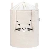 Opvouwbare opbergmand, crèmekleurig, pluizig bouclé-konijntje, 43 l, Sipo