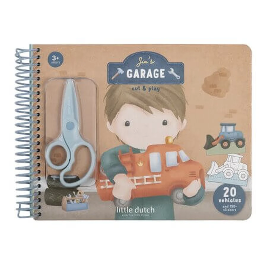 Knutselboek met uitknipopdrachten, stickers en een bijgeleverde schaar — Jim, vanaf 3 jaar, Little Dutch