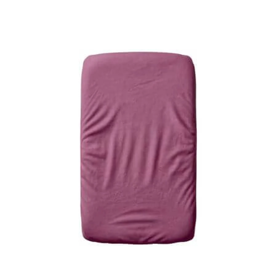 Drap-housse 2-en-1 en coton double épaisseur avec élastique, doublure imperméable, 50 x 90 cm, violet, Twindeco