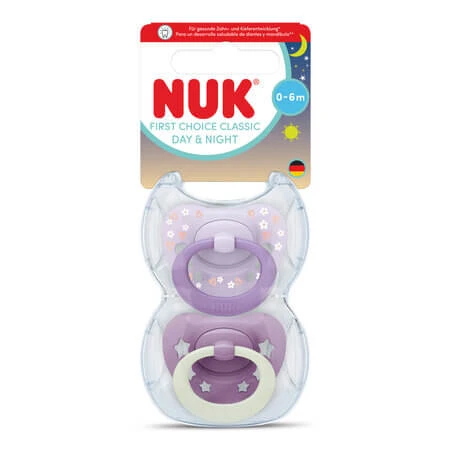 Day&Night First Choice Classic Pacifier Set, Pink, 0–6 Months,…