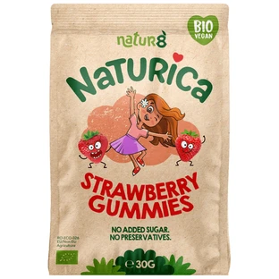Bio-fruitgummies, aardbeien, 30 g, Naturica