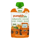 Puré ecológico de boniato, zanahoria, lentejas, brócoli y plátano, a partir de los 8 meses, 100 g, Pumpkin Organics