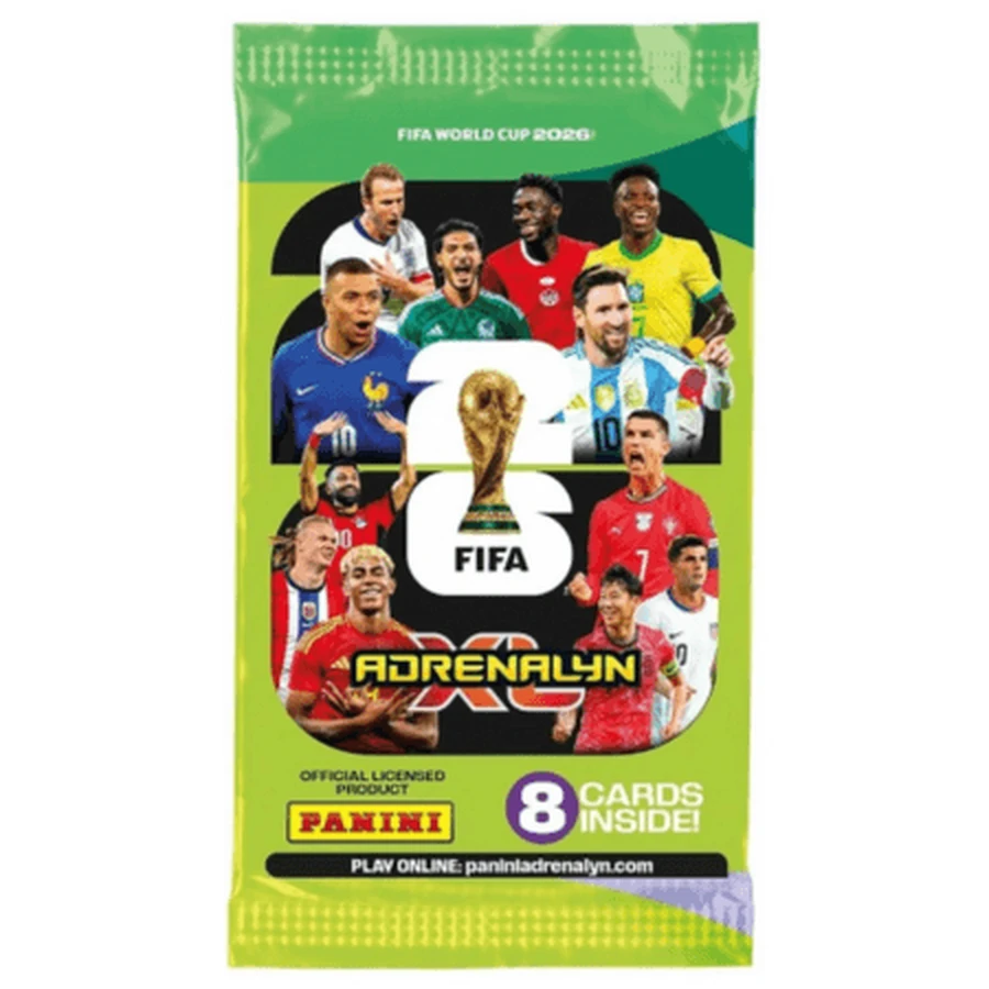 Set van 8 kaarten + digitale kortingsbon, FIFA World Cup Adrenalyn XL 2026, Panini