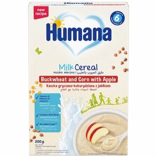 Cereal with Milk, Buckwheat, Corn, and Apple, Monday+, 200 g, Humana
