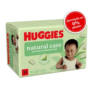 Toallitas húmedas sin plástico Natural Care, con aloe vera, 3 paquetes de 48 unidades, Huggies