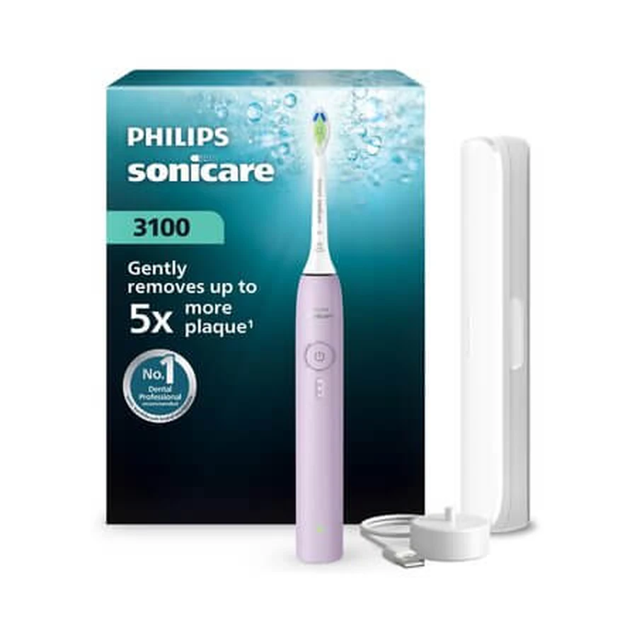Cepillo de dientes eléctrico Philips Sonicare 3100, morado, HX4033/27, Philips