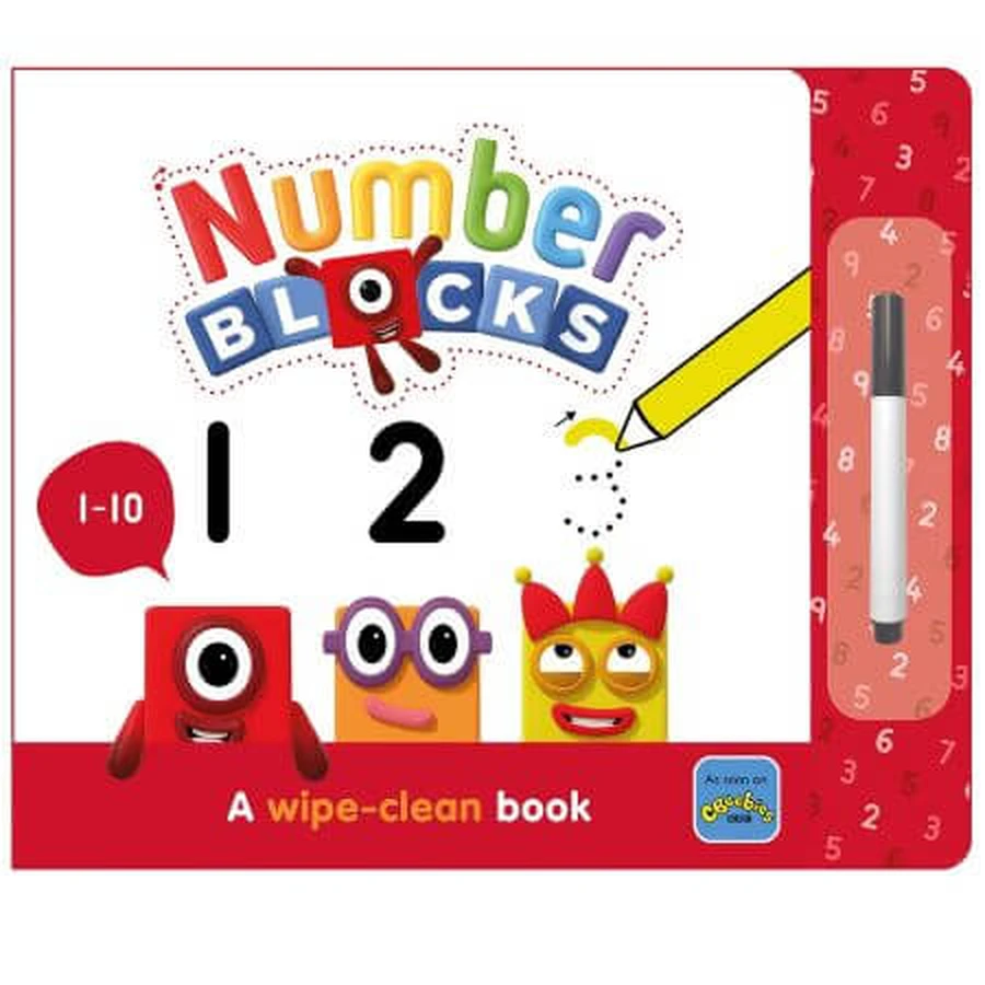 Werkboek "Schrijven en wissen", getallen 1–10, vanaf 3 jaar, NumberBlocks