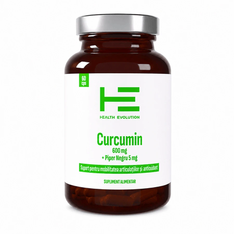 Curcumine 600 mg + zwarte peper 5 mg, 60 capsules, Health Evolution