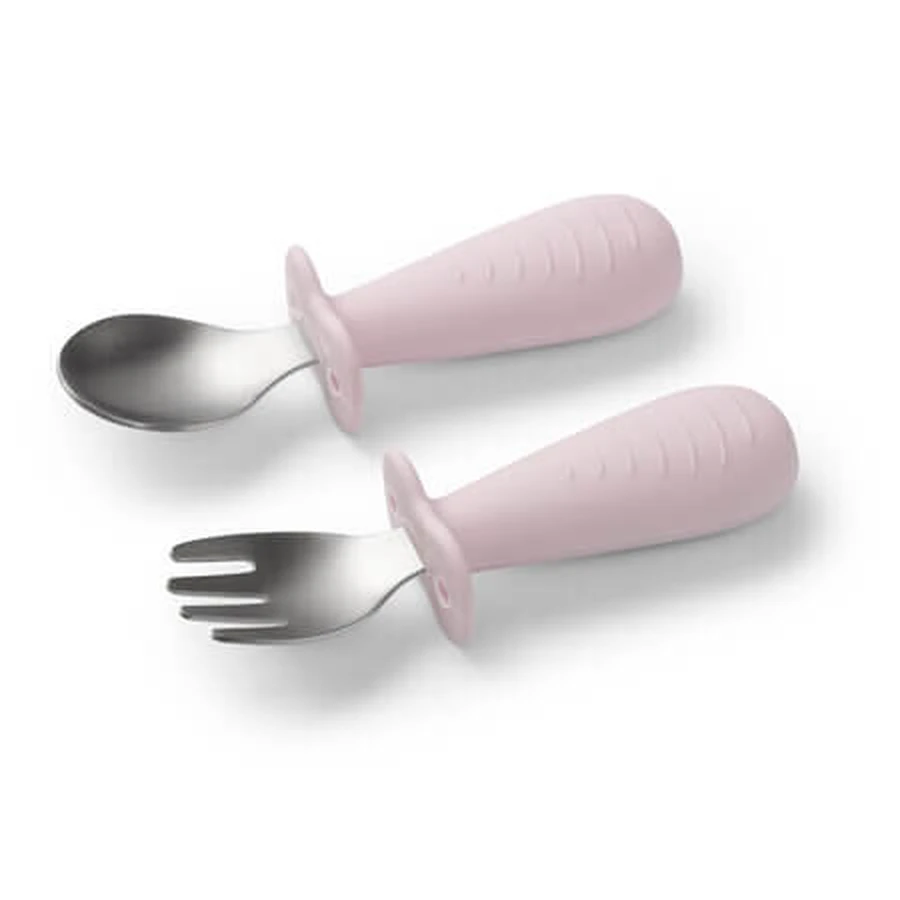 Juego de cuchara y tenedor, rosa, a partir de 12 meses
