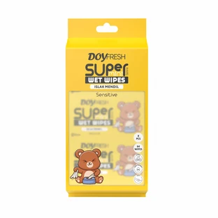 Wet Wipes, Super Mini Yellow, 8 packs of 8, Doyfresh