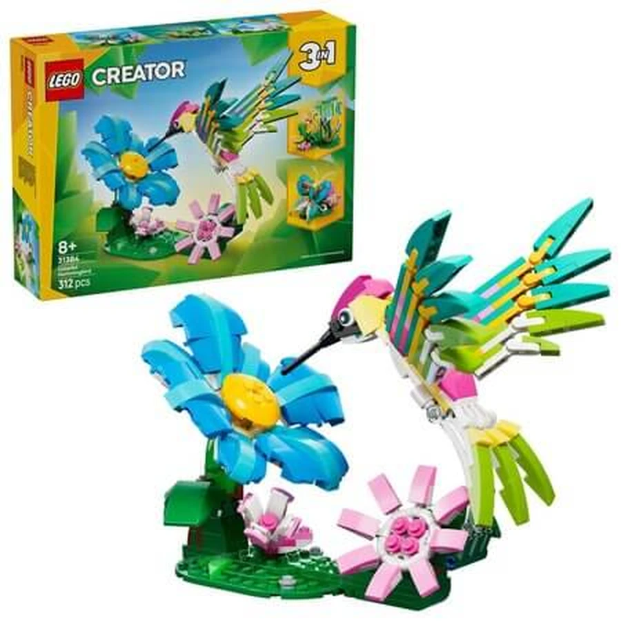 Wild Animals, Colorful Hummingbird, Ages 8+, 31384, 312 pieces, Lego Creator 3-in-1