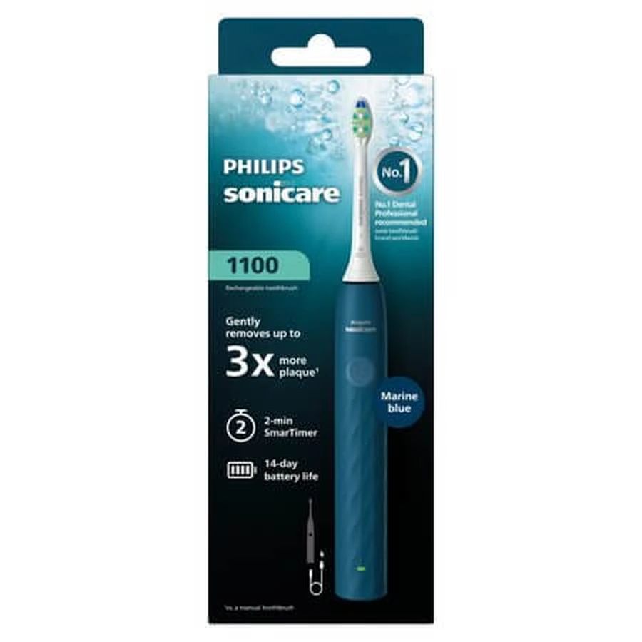 Philips Sonicare 1100 Electric Toothbrush, Blue, HX3901/03
