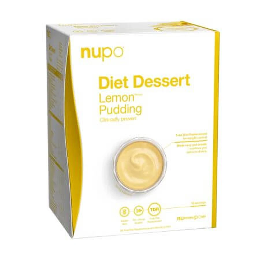 Dessert diététique - Substitut de repas complet pour la gestion du poids, pudding au citron, 12 x 32 g, Nupo