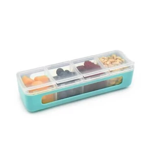 Snackbox mit 4 Fächern, blau, 110 ml, Melii