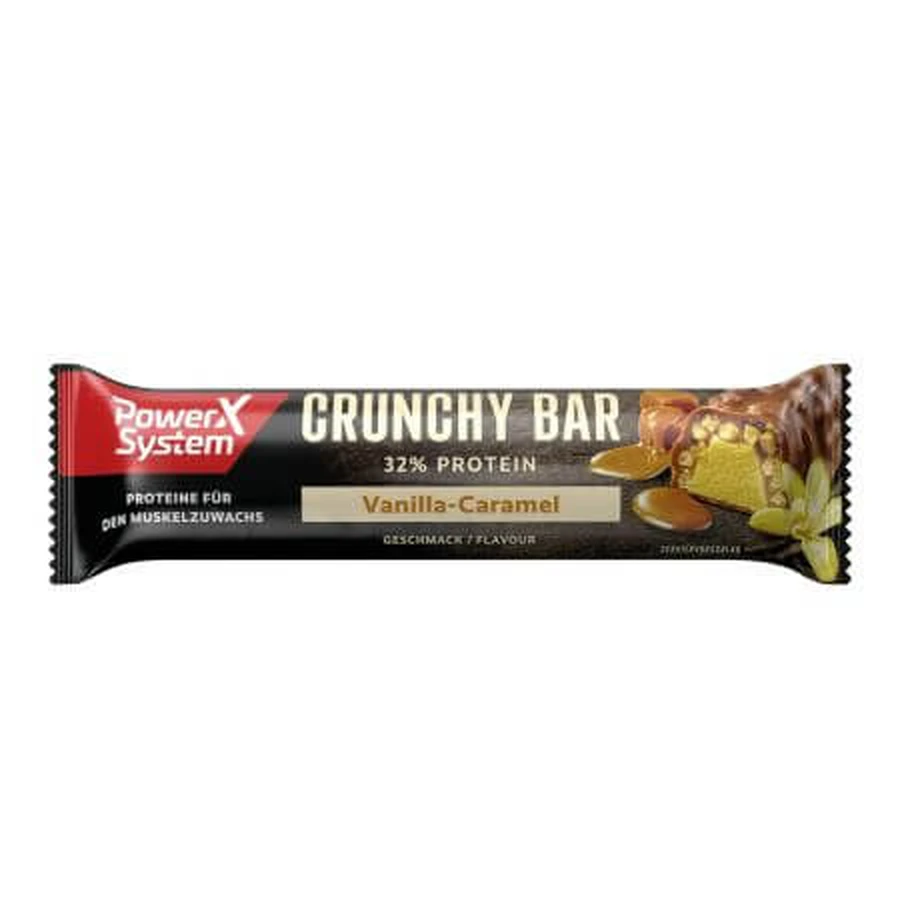 Crunchy Bar Protein Bar, Vanilla-Caramel, 45 g, Power System
