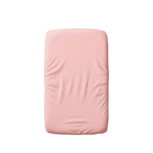 2-in-1 dubbellaags katoenen hoeslaken met elastiek en waterdichte voering, 50 x 90 cm, roze, Twindeco