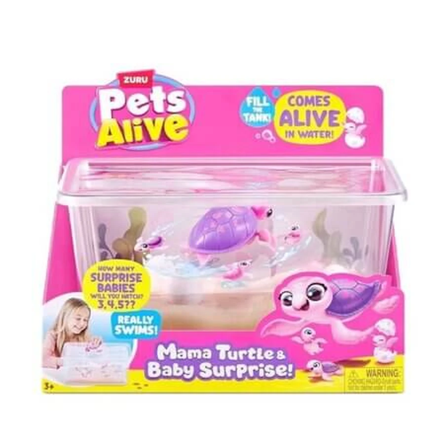 Interactive "Mother Turtle and Her Hatchlings" Play Set, Ages 3+, Pets Alive
