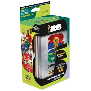 Caja metálica con 64 cromos + 3 cromos de edición limitada + 1 «Golden Baller», Copa del Mundo de la FIFA 2026 Adrenalyn XL, Panini
