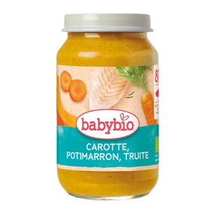 Bio-Püree aus Möhren, Kürbis und Forelle, ab 8 Monaten, 200 g, Babybio