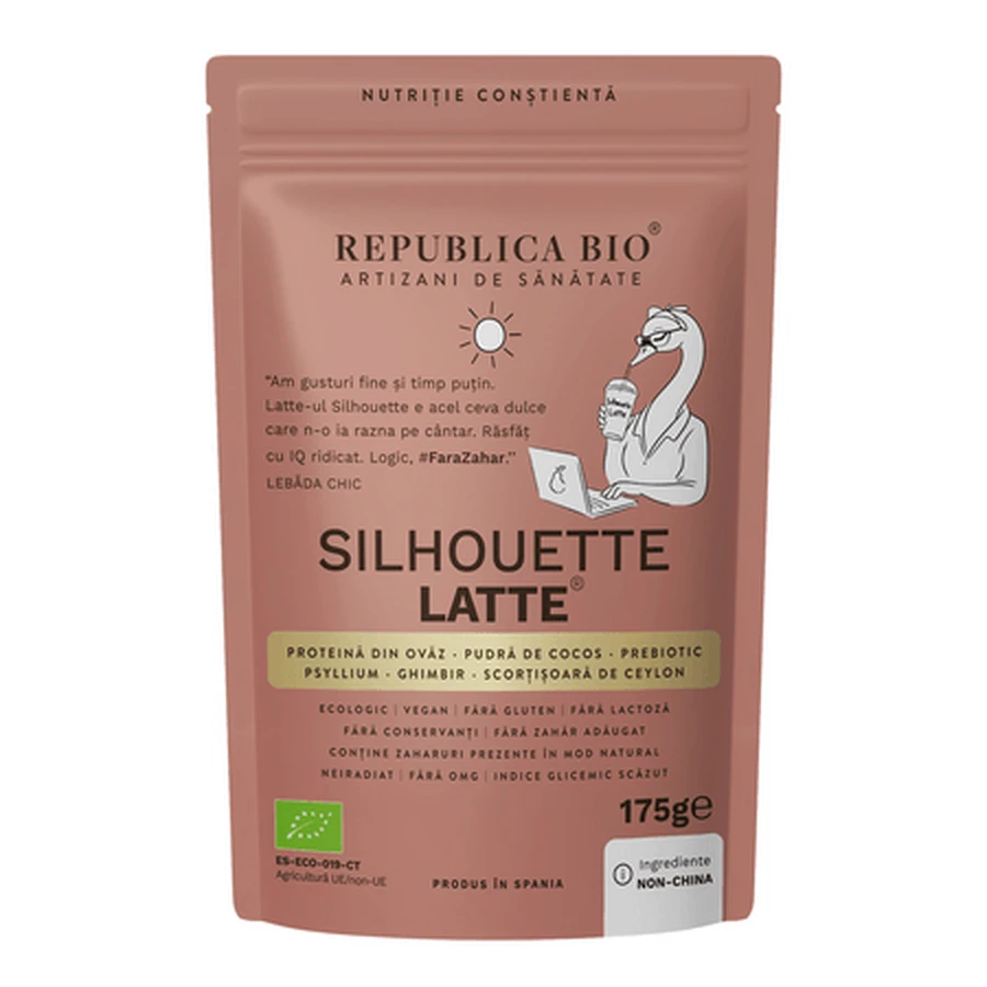Silhouette Latte, polvo funcional ecológico sin gluten, 175 g, Republica Bio