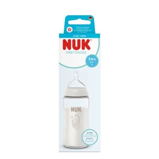 Biberon à température contrôlée First Choice M-Flow avec tétine en silicone, à partir de 3 mois, 240 ml, Nuk