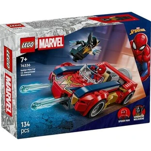 Spider-Man dans la voiture contre Wolverine infecté par Venom, à partir de 7 ans, 76336, Lego Marvel