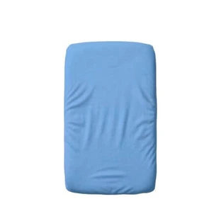 2-in-1-Spannbetttuch aus doppellagiger Baumwolle mit Gummizug und wasserdichtem Futter, 50 x 90 cm, blau, Twindeco