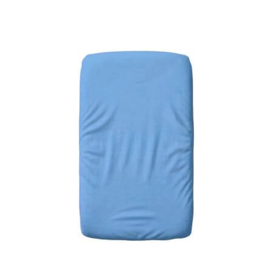 2-in-1-Spannbetttuch aus doppellagiger Baumwolle mit Gummizug und wasserdichtem Futter, 50 x 90 cm, blau, Twindeco
