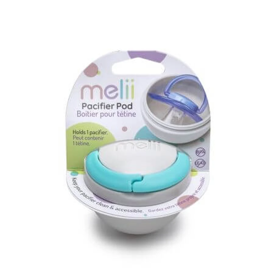 Pacifier Storage Box, Grey & Blue, Melii