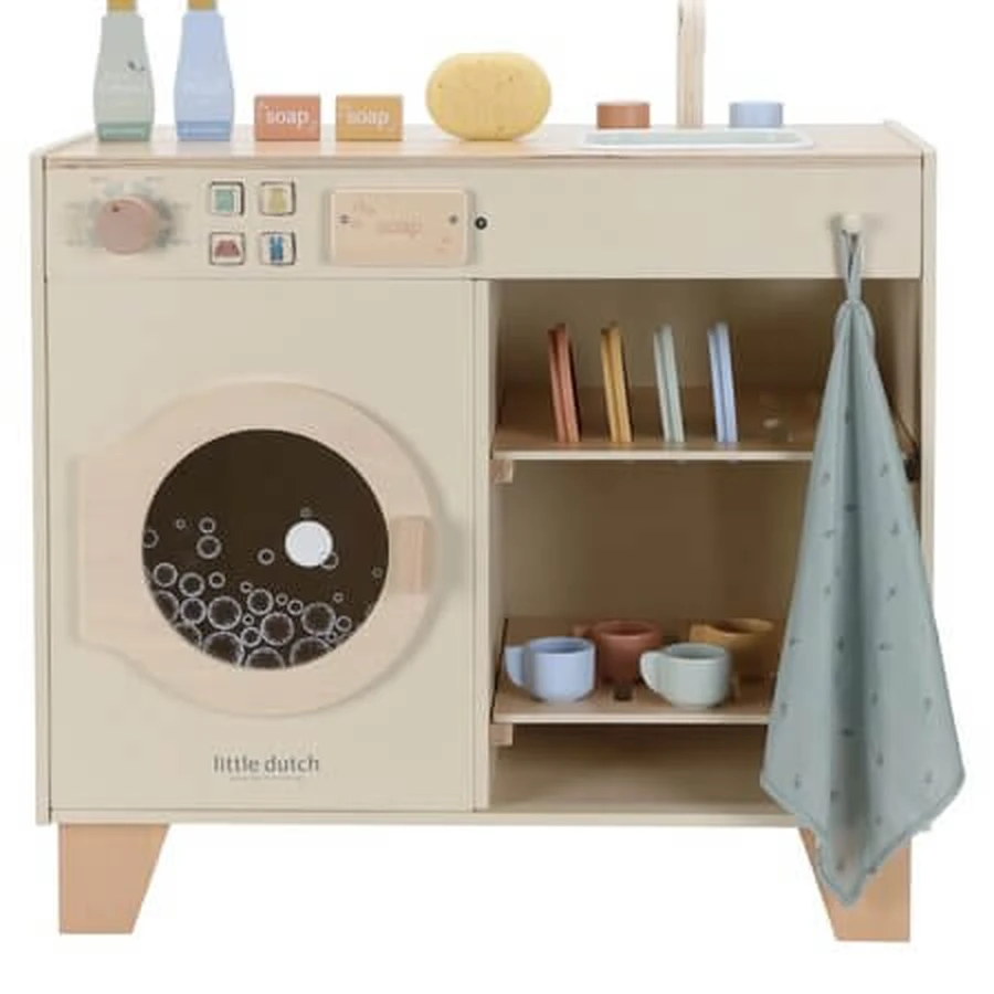 Lavadora de madera con fregadero, a partir de 3 años, Little Dutch