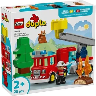 Fire Truck with Hose and Firefighter, Ages 2+, 10473, Lego Duplo