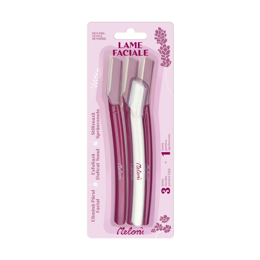 Facial trimmer blade set for face, eyebrows and moustache, 4 pieces, Meloni Care